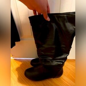 Black faux leather Journee boots size 11